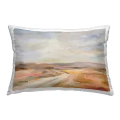 White Desert Road Decorative Printed Throw Pillow Design by Silvia Vassileva, 14 x 7 x 20