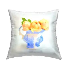 Rose Buds Ornate Vase Design by GraffiTee Studios Throw Pillow 