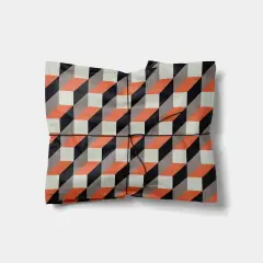 Orange and Black 3D Block Gift Wrap