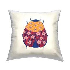 Chromatic Blooming Beetle Decorative Printed Throw Pillow Design by Yvette St. Amant, 18 x 7 x 18
