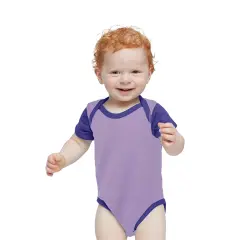 Rabbit Skins&reg; Infant Baby Rib Bodysuit Short Sleeve Purple