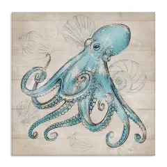 Stupell Industries Vintage Drawn Octopus Canvas Wall Art Design by Conrad Knutsen