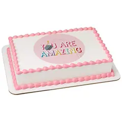 Graduation You Are Amazing Edible Cake or Cupcake Topper fits 1/4 sheet cake or larger