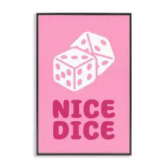 Stupell Industries Nice Dice Phrase Framed Giclee Wall Art Design by Martina Pavlova