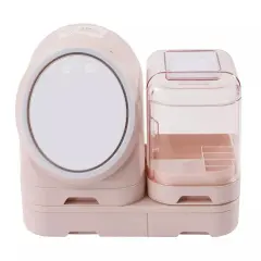 Makeup Organizer Modern Jewelry Cosmetic Storage With 3 Level LED & Mirror & Fan