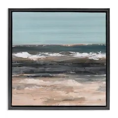 Stupell Industries Gloomy Traditional Beach Framed Floater Canvas Wall Art Design by Ethan Harper