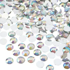John Bead 6mm (SS28) Round Acrylic Flat Back Rhinestones, 1000pcs Crystal AB