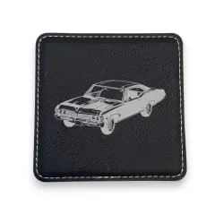 Coaster - Impala - SET OF 2 - Leather or Stitched Cork Black/Silver