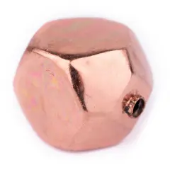 The Bead Chest Hollow Cornerless Cube Bead: Large Copper 40mm Centerpiece Pendant Bead