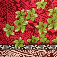 Talofa Samoa Plumeria Polyester Sarong 72" L x 45" W Pink