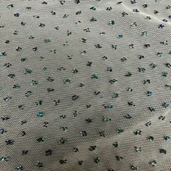 1 Yard Caviar Glitter Nylon Spandex 4 Way Power Mesh for Dancewear Costumes 60" Width White