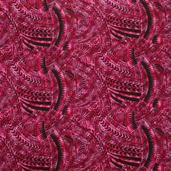 1 Yard Traditional Polynesian Tattoo Design Rayon Poplin Fabric 36" L x 45" W Fuchsia