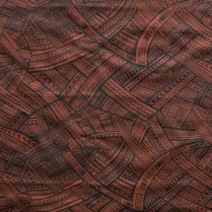 1 Yard Traditional Polynesian Tattoo Fabric, 60 Inches Width, 100% Polyester Fabric for Crafts & Decor Brown