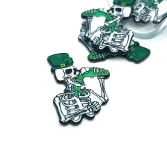 Punk St. Patrick's Day Drinking Skeleton Charms, 37.5x29mm