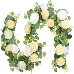 2Pack 13Ft Artificial Eucalyptus Flowers Garland