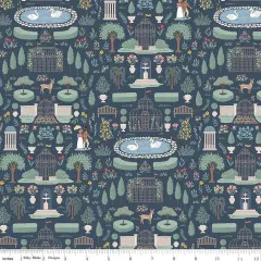 Emma Highbury Navy 43"/44" Fabric Per Yard