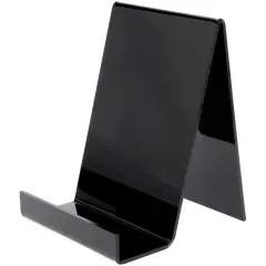 Plymor Black Acrylic Flat Back Display Easel With 3" Box Ledge, 10" H x 7" W x 8" D