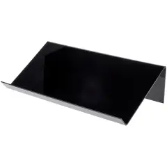 Plymor Black Acrylic Slightly Elevated Book Display Stand with 2" Ledge, 24" W x 12" D x 6" H