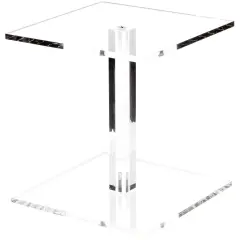 Plymor Clear Acrylic Square Barbell Pedestal Display Riser 6.5 inches (Height) x 6 inches (Width) x 6 inches (Depth) (1/4 inches thick)