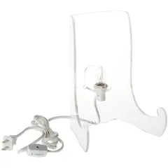 Plymor Clear Acrylic Lighted Flat Back Easel With Shallow Support Ledges, 9" H x 6.75" W x 5.25" D