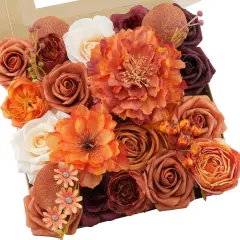 Artificial Flowers Orange Wedding Silk Flowers with Stems