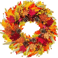 Fall Wreaths for Front Door, 24"