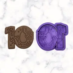 Dinosaur Number 10 Cookie Cutter and Stamp