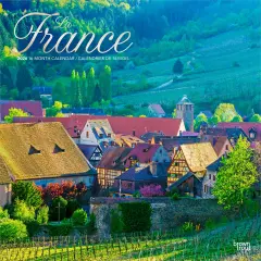 France | 2026 12 x 24 Inch (Hanging) Monthly Square Wall Calendar | Foil Stamped Cover | English/French Bilingual | Plastic-Free