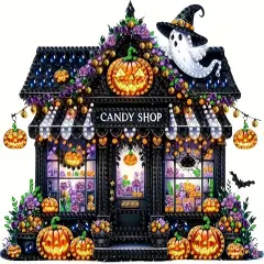 5D Diamond Painting Kits for Adults, Halloween Pumpkin House Diamond Art Kits 11.8x11.8inch