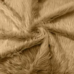 1 Yard Solid Faux Fox Fur Fabric for Cosplay Crafts Home Decor and Upholstery Camel
