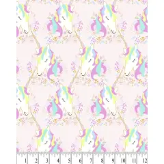 Unicorns Flowers Cotton Fabric | By the Yard | Sewing and Crafting | 44 inches wide