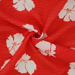 1 Yard Coral Rayon Dobby Dot Fabric &ndash; Lightweight Jacquard Material for Blouses and Dresses 54/55"