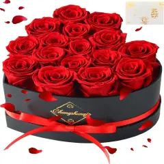 16 Flowers Forever Preserved Roses in a Heart Box