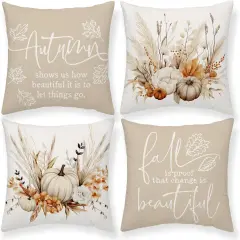 Pumpkin Pillow Covers Autumn Bohemia 20 x 20 Inch Throw Pillows Thanksgiving Harvest