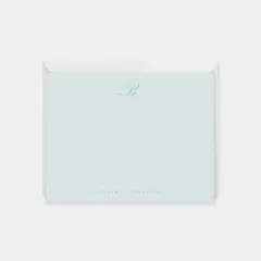 Powder Blue Ornate Script Monogram Note Cards