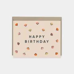 Terracotta Blush Deco Confetti Birthday Card