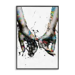 Stupell Industries Modern Splash Hand Holding Framed Giclee Wall Art Design by Reinders