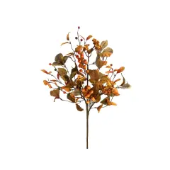 26" Faux Fall Berry Spray with Autumn Leaves &ndash; Thanksgiving Floral Spray-57160OR