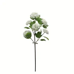 Cream Artificial Snowball Spray &ndash; 25" Faux Floral Stem with 6 Blooms for DIY Arrangements or Wedding D&eacute;cor-56950-CR