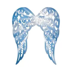 24" Metal Filigree Angel Wings: Sky Blue/White