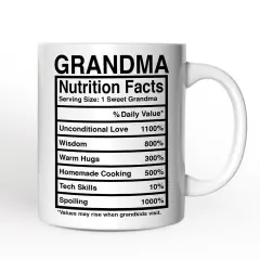 Grandma Nutrition Facts Mug, Birthday Gift