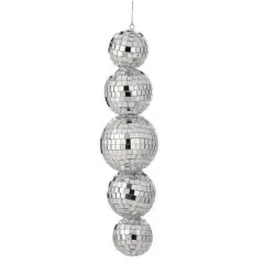 9" Multi Mirror Ball Ornament: Silver