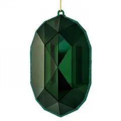 6.5" Acrylic Oval Jewel Ornament: Emerald Green