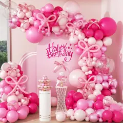 140-Pc Hot Pink Balloon Arch Kit &ndash; 18 Inches