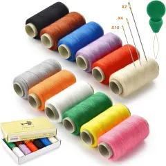12 Color Sewing Thread Kit, Needle and Polyester Threads Small kit