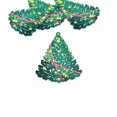 Green Filigree Christmas Tree, 40x29mm