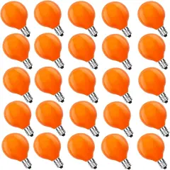 25 Pack G40 Orange Halloween String Lights Replacement Light Bulb