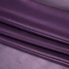1 Yard Purple on Purple Liquid Sheen Metallic Polyester Chiffon Sheer Fabric 60" Width