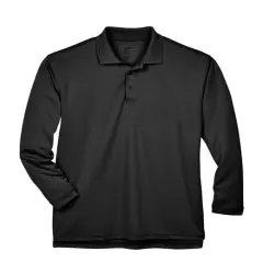 UltraClub&reg; Adult Cool & Dry Sport Long-Sleeve Polo Black