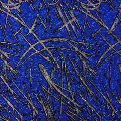 Pollock Shattered Glass Foiled Spandex Fabric Royal